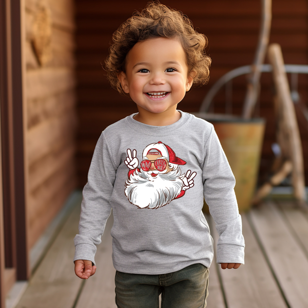 Santa Merry Christmas Peace - Long Sleeve