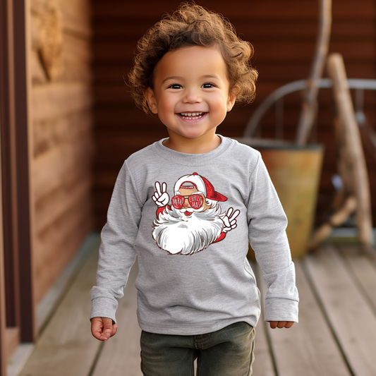 Santa Merry Christmas Peace - Long Sleeve