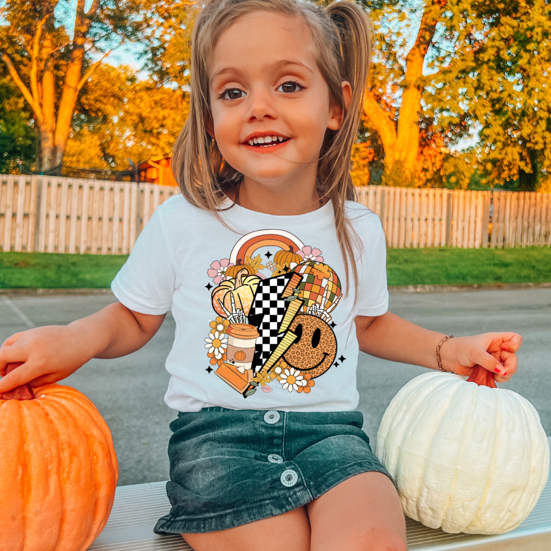 Smiley Bolt Fall Tee - Kids
