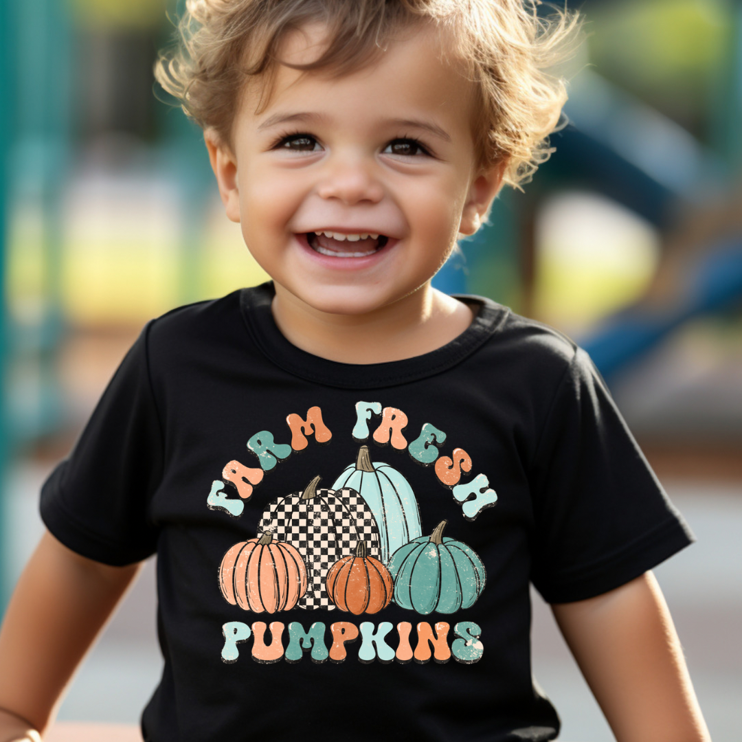 Farm Fresh Pumpkins Tee - Kids Black Tee