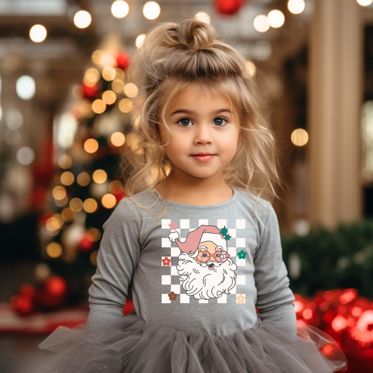 Girls Santa Shirt - Long Sleeve