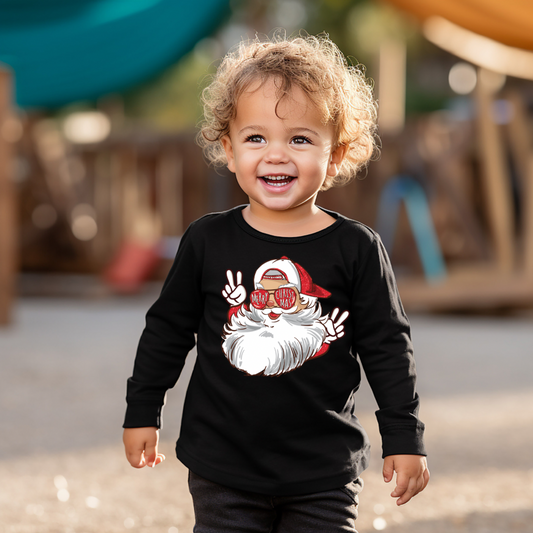 Santa Merry Christmas Peace - Long Sleeve