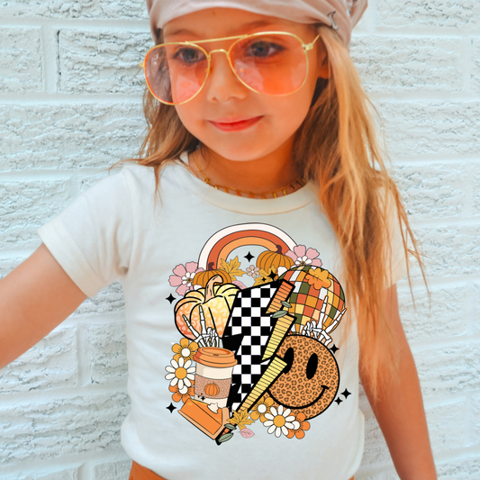 Smiley Bolt Fall Tee - Kids