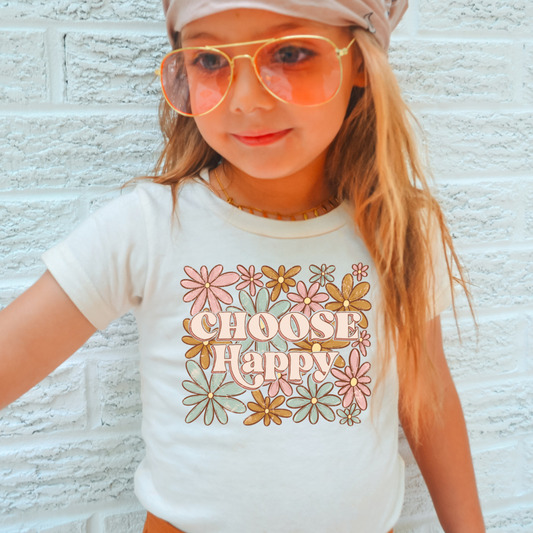 Choose Happy Motivational Kids Tee