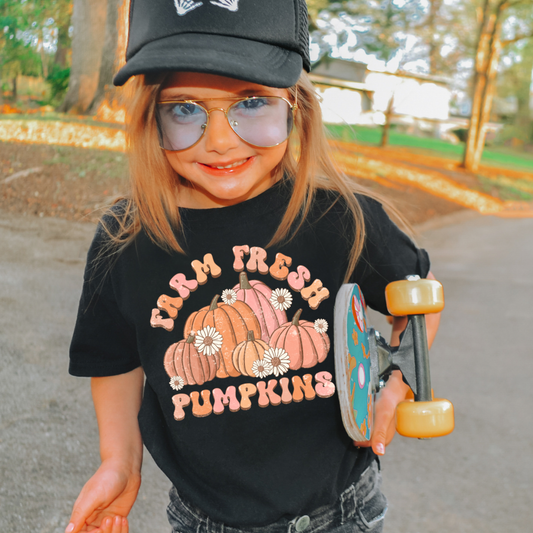 Farm Fresh Pumpkins Tee - Kids Black Tee