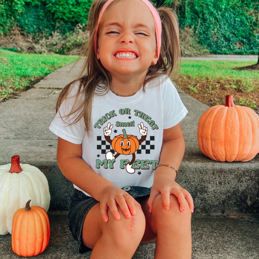 Trick or Treat Smell My Feet Kids Halloween Tee