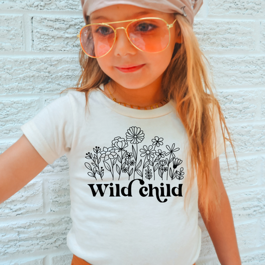Wild Child Floral Graphic Tee Kids - White